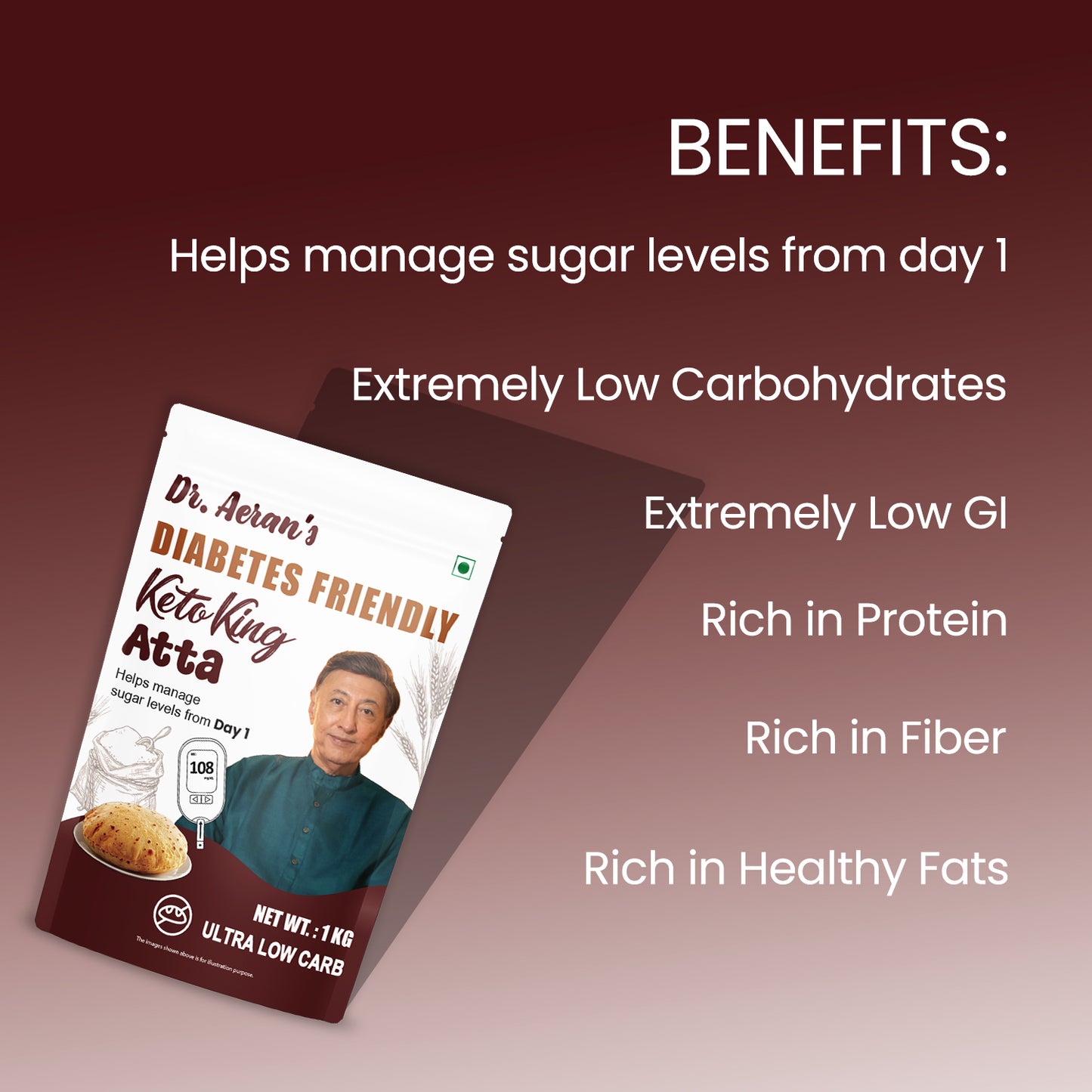 Diabetes Friendly Low Carb Roti Flour