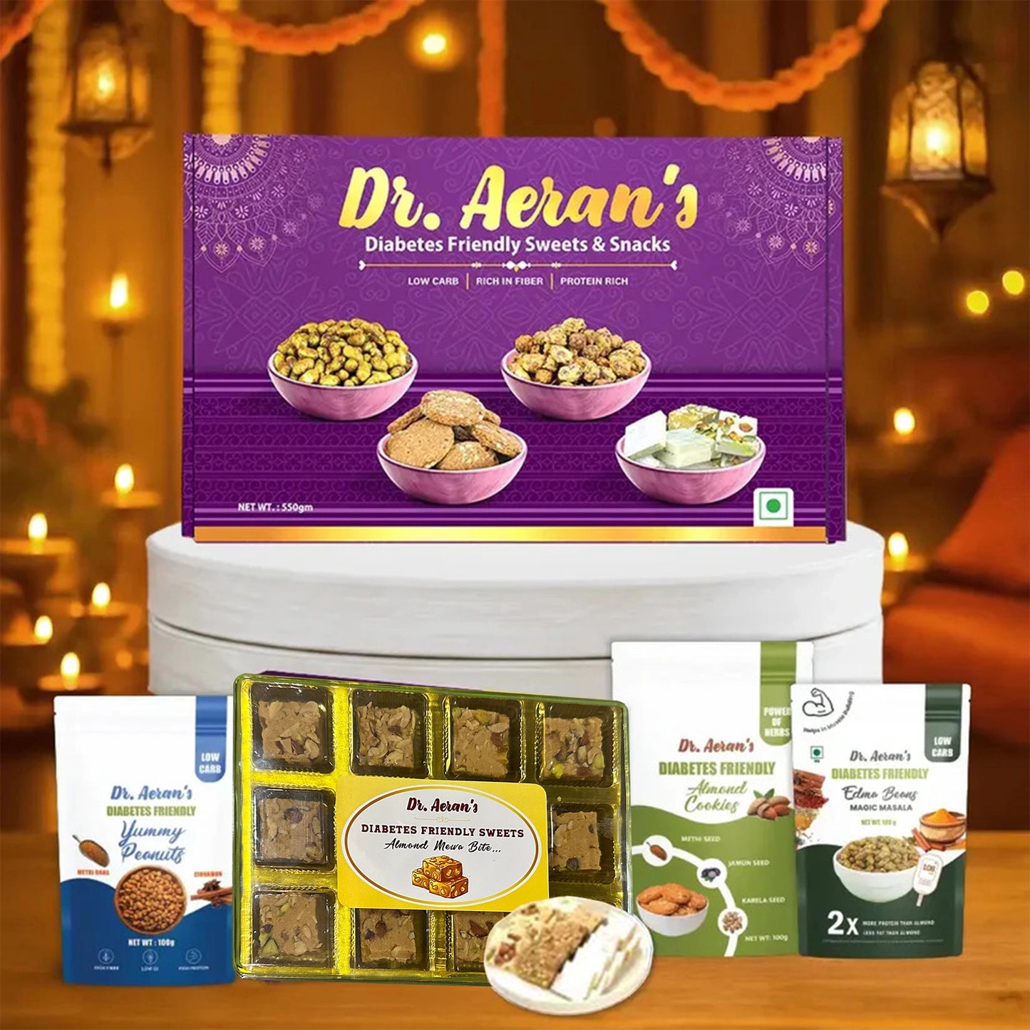 Dr. Aeran’s Diabetes Friendly Celebration Box – Sugar Free Sweets & Snacks Combo