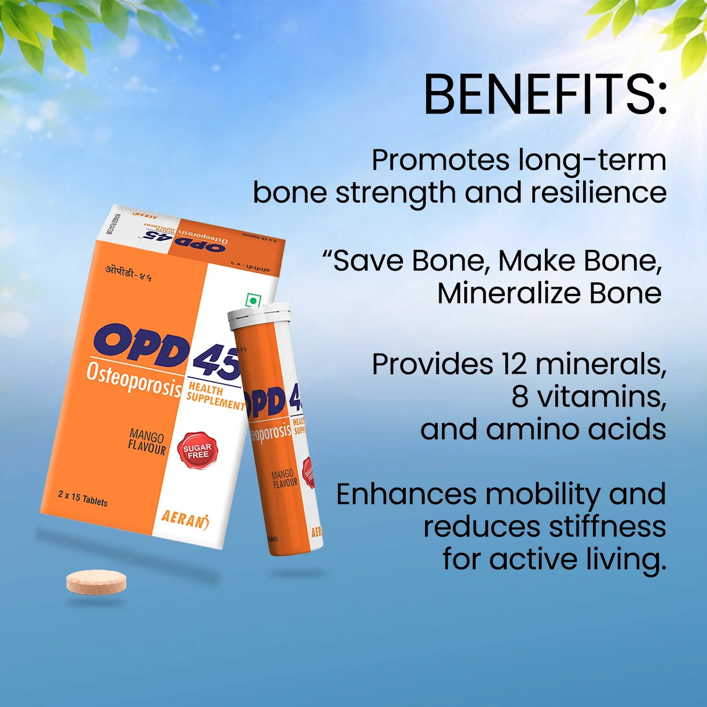 Ayurvedic OPD-45 Osteoporosis Tablets – Bone Strength, Vitamins & Minerals Support