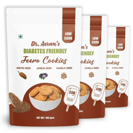 Dr. Aeran’s Diabetes Friendly Jeera Cookies - Pack of 3(100gm each)