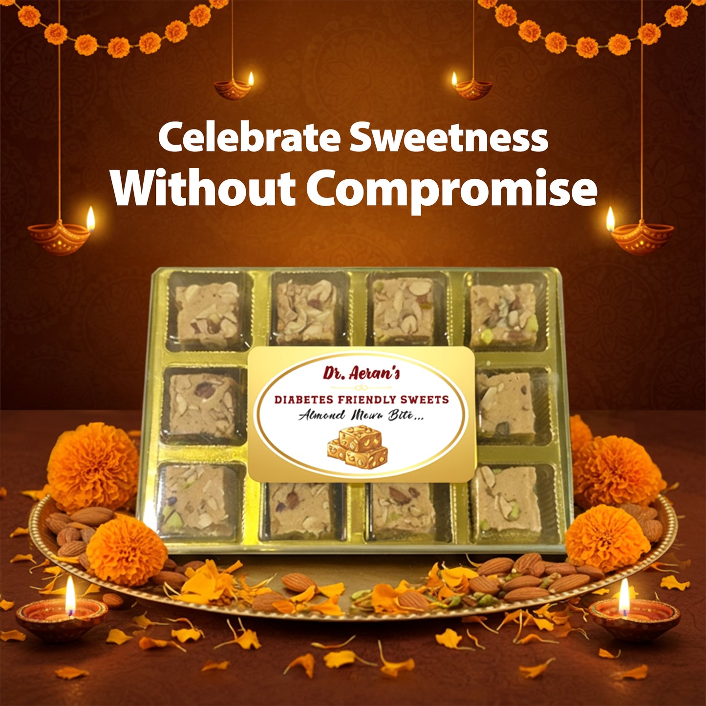 Dr. Aeran’s Almond Mewa Bite – Sugar Free Sweet, High Protein & Fiber