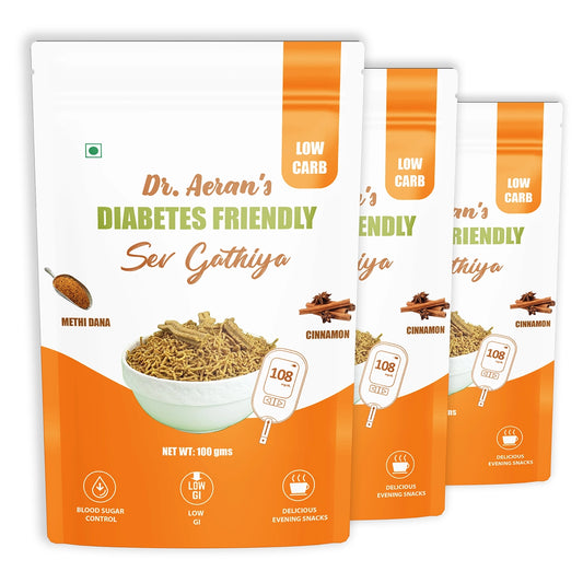 Dr. Aeran’s Diabetes Friendly Sev Gathiya( pack of 3 - 100gm each)