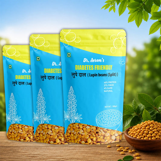 Dr. Aeran’s Lupin Dal 100g (PACK OF 3) | Diabetes Friendly Lupin Dal (Split) – High Protein, High Fiber, Low Carb Superfood
