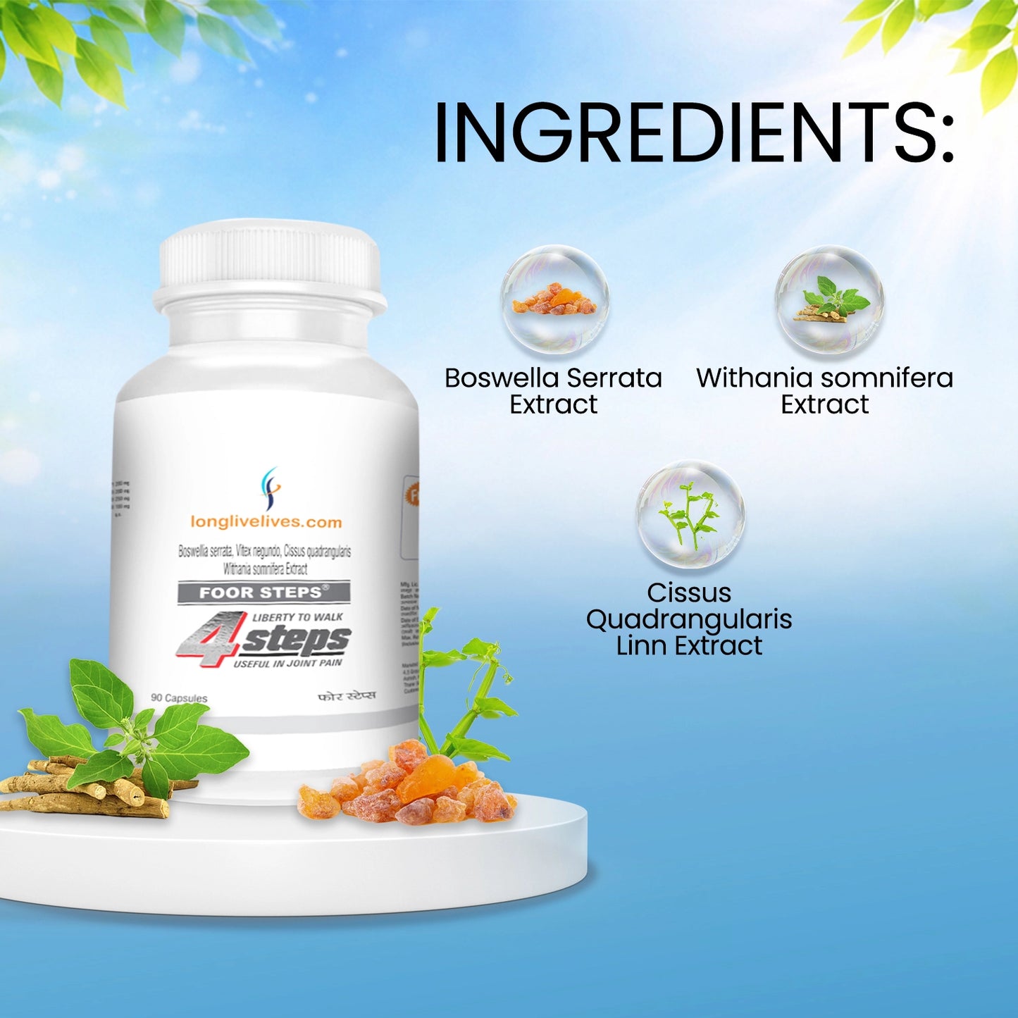 Foor Steps Plus – Advanced Ayurvedic Joint Pain Relief Tablets