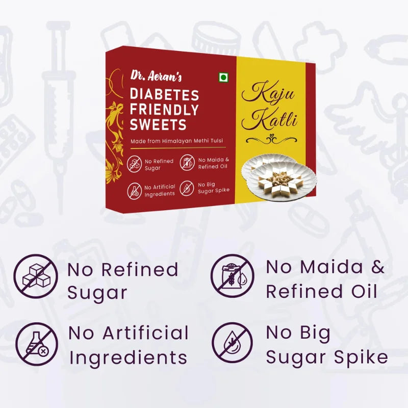 Dr. Aeran’s Diabetes Friendly Kaju Katli (1 PACK – 250gm)