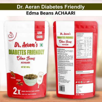 Dr. Aeran’s Diabetes Friendly Edamame Beans – Achaari (pack of 3 - 100gm each)