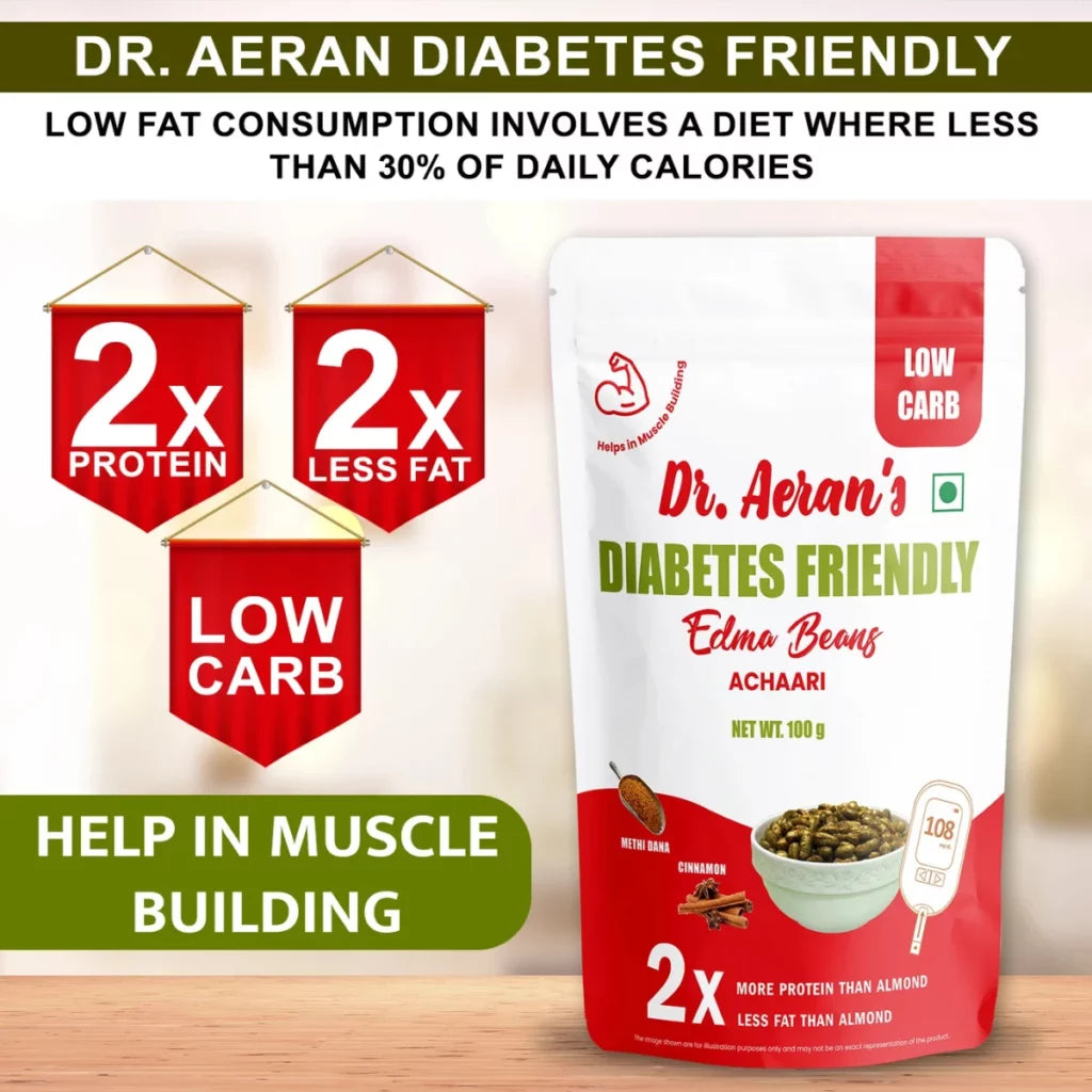 Dr. Aeran’s Diabetes Friendly Edamame Beans – Achaari (pack of 3 - 100gm each)