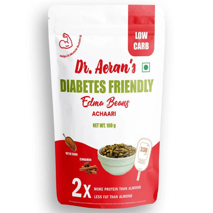 Dr. Aeran’s Diabetes Friendly Edamame Beans – Achaari (pack of 3 - 100gm each)