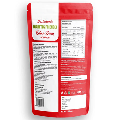 Dr. Aeran’s Diabetes Friendly Edamame Beans – Achaari (pack of 3 - 100gm each)
