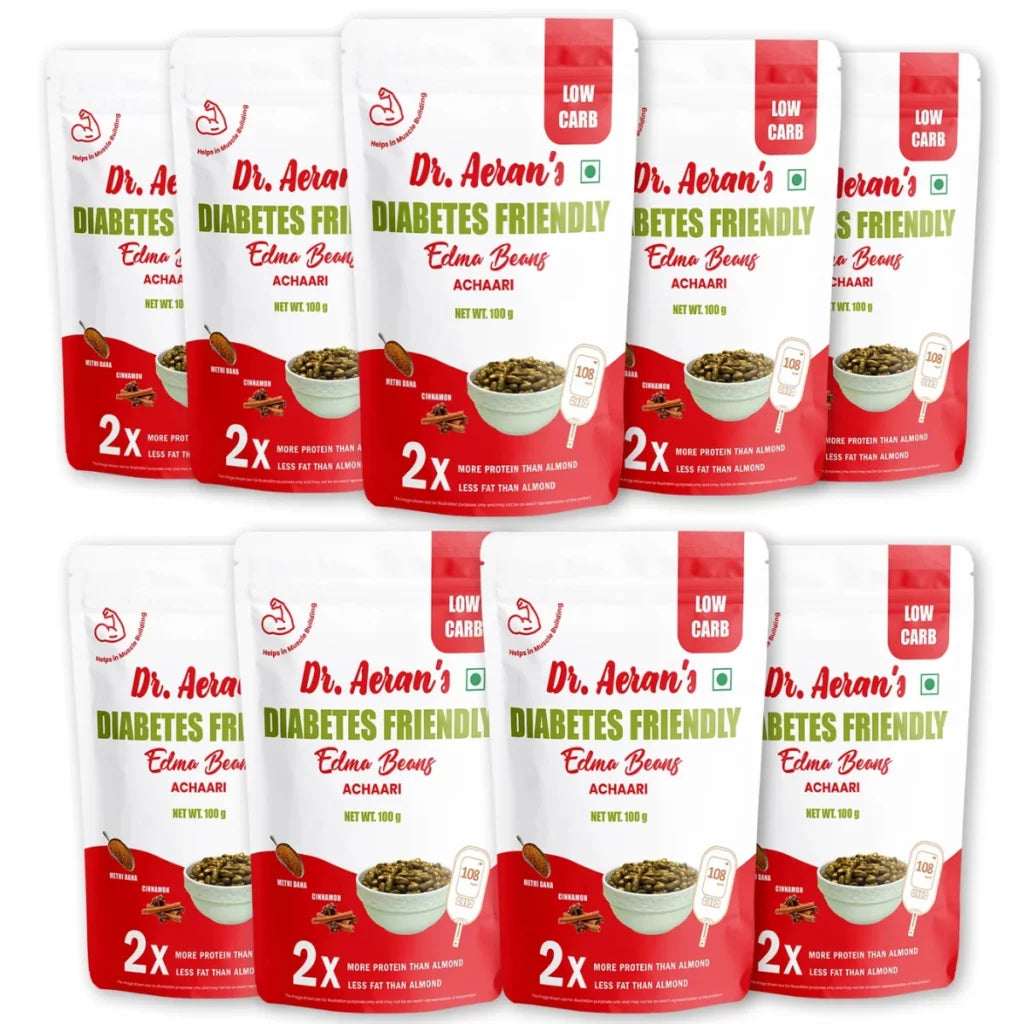 Dr. Aeran’s Diabetes Friendly Edamame Beans – Achaari (pack of 3 - 100gm each)
