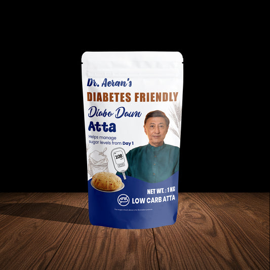 Dr. Aeran’s Diabo Dawn Atta | Low Carb High Fibre Atta | High Protein Flour | No Added Sugar | Suitable for Controlled Carbohydrate Diet