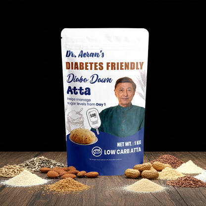 Dr. Aeran’s Diabo Dawn Atta | Low Carb High Fibre Atta | High Protein Flour | No Added Sugar | Suitable for Controlled Carbohydrate Diet