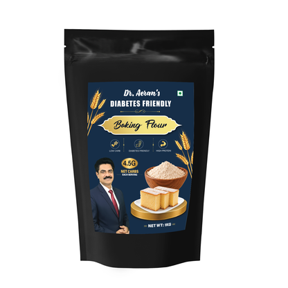Dr. Aeran's Diabetes Friendly Baking Flour 1kg - Low Carb High Protein High Fibre Flour for Healthy Baking, Cakes, Bread and Cookies