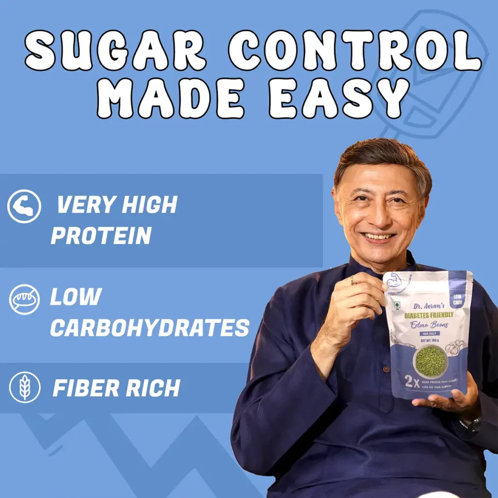 Dr. Aeran’s Diabetes-Friendly Salted Edamame Beans Sea Salt (pack of 3 - 100 g) Dried & Roasted |