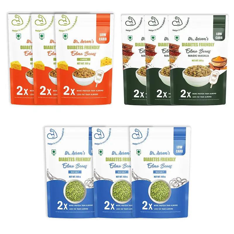 Dr. Aeran’s Diabetes-Friendly Edamame Beans – All 3 Flavors(100gm each)