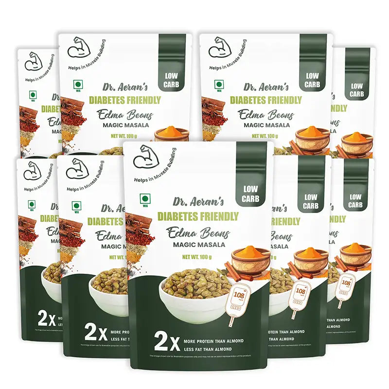Dr. Aeran’s Diabetes Friendly Edma Beans Masala | Dried & Roasted Edamame(pack of 3 - 100gm each)