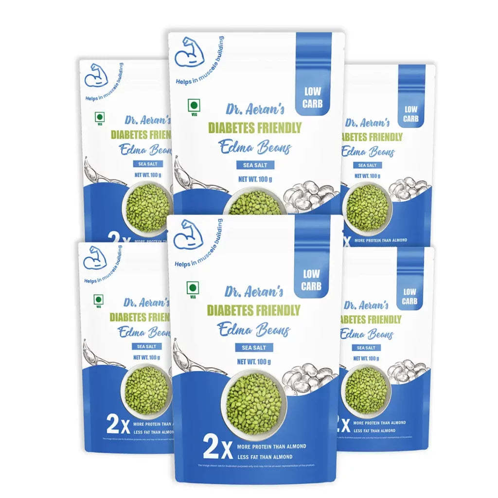 Dr. Aeran’s Diabetes-Friendly Salted Edamame Beans Sea Salt (pack of 3 - 100 g) Dried & Roasted |