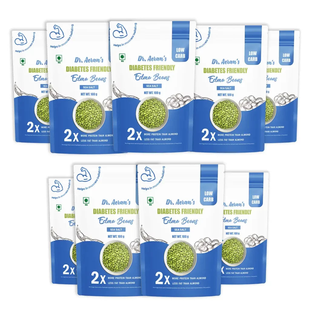 Dr. Aeran’s Diabetes-Friendly Salted Edamame Beans Sea Salt (pack of 3 - 100 g) Dried & Roasted |