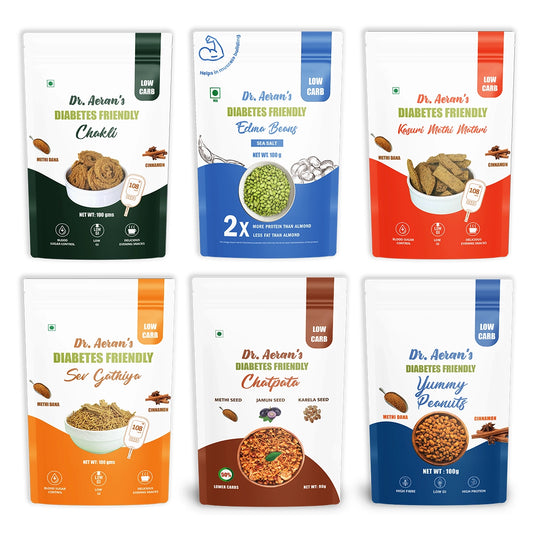"Dr. Aeran’s Diabetes-Friendly Snacks Combo (Pack of 6 - 100gm each)