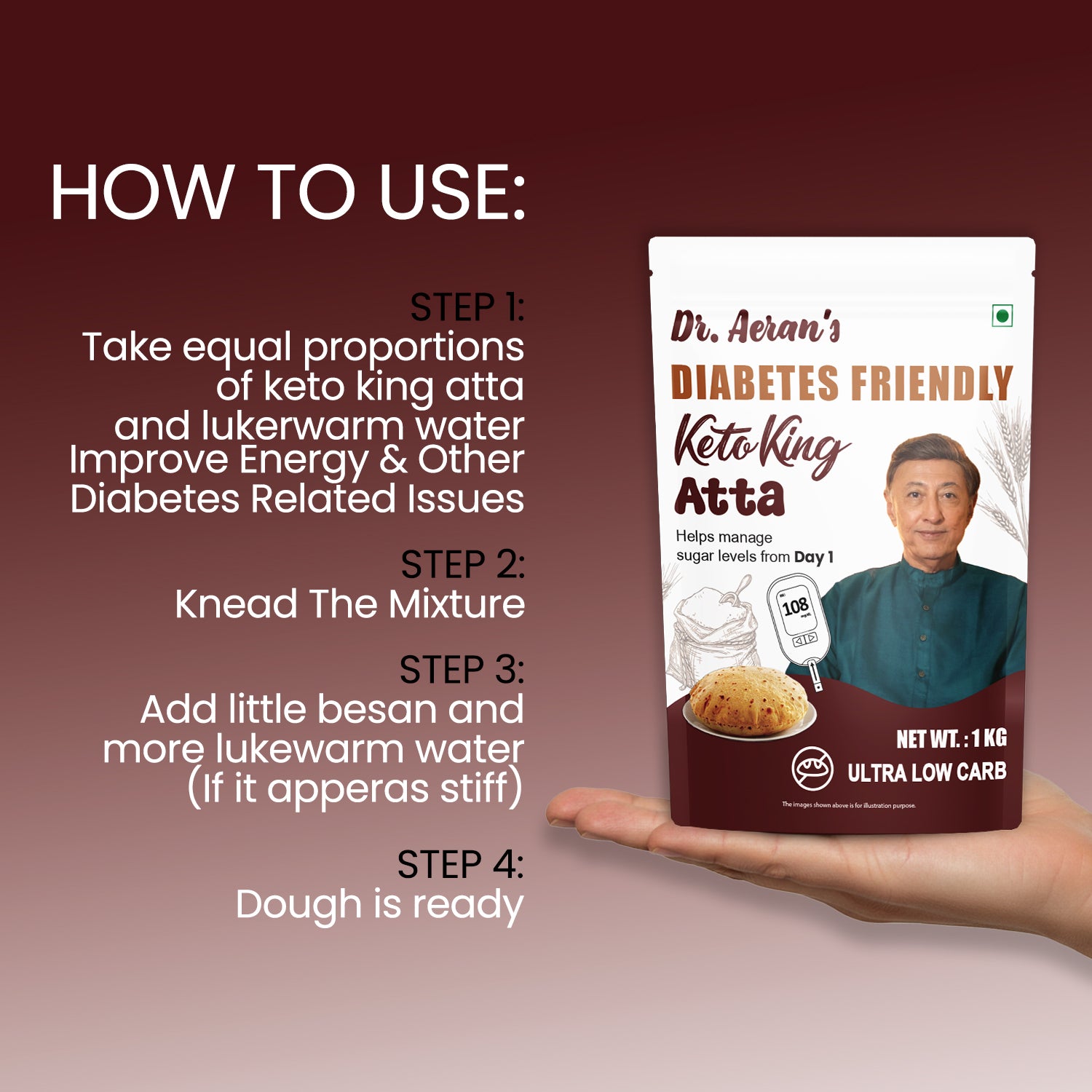 High Fiber KetoKing Multigrain Atta for Sugar Control