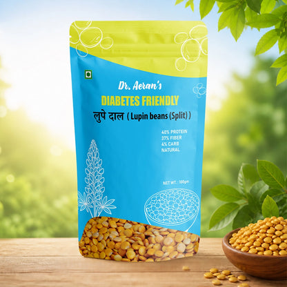 Dr. Aeran’s Lupin Dal 100g (PACK OF 3) | Diabetes Friendly Lupin Dal (Split) – High Protein, High Fiber, Low Carb Superfood