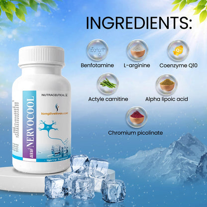 LongLiveLives Nervocool – Diabetic Neuropathy Relief Capsules for Tingling, Numbness & Burning Feet