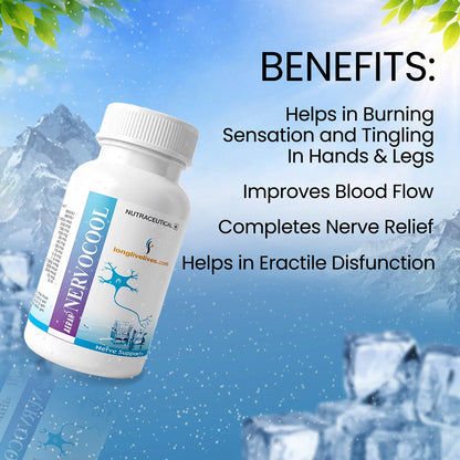 LongLiveLives Nervocool – Diabetic Neuropathy Relief Capsules for Tingling, Numbness & Burning Feet