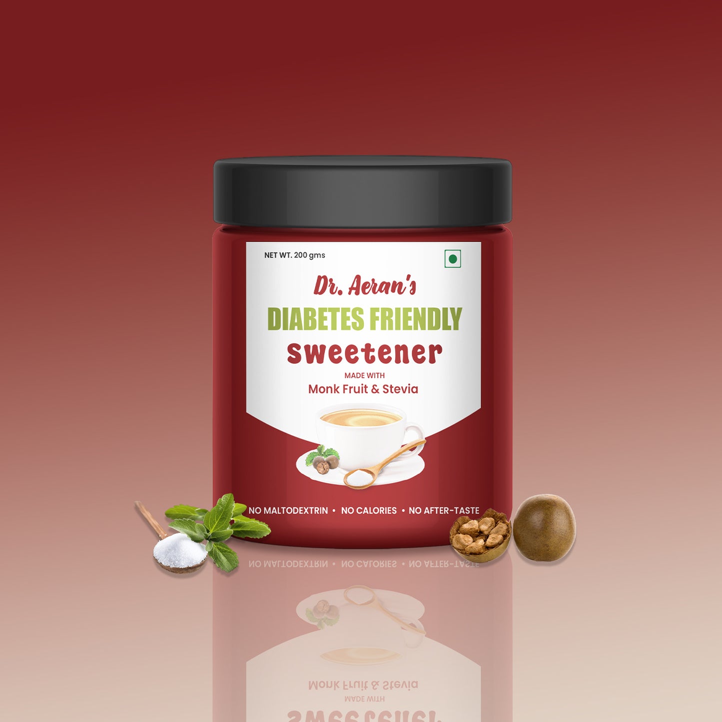 Diabetes Friendly Zero sugar | Monk Fruit Sweetener | 1:1 Sugar replacer | Zero Calories – Zero Carb Keto Friendly