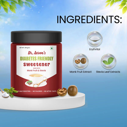 Zero Sugar Monk Fruit Sweetener – 1:1 Sugar Replacement, Zero Calorie & Keto Friendly