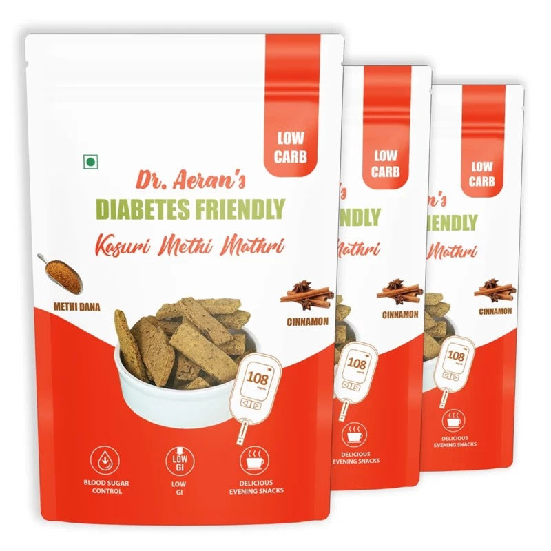 Dr. Aeran’s Diabetes Friendly Mathri( pack of 3 - 100gm each)