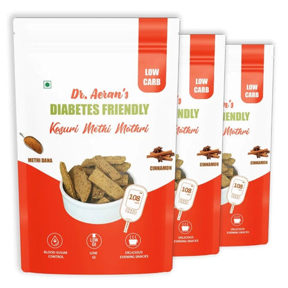 Dr. Aeran’s Diabetes Friendly Mathri( pack of 3 - 100gm each)