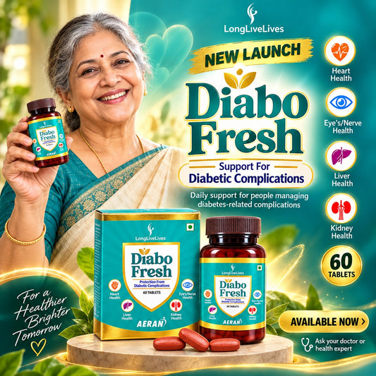 Diabo Fresh Tablets – Nutritional Support for Heart, Eye, Nerve, Liver & Kidney Health | 60 Tablets