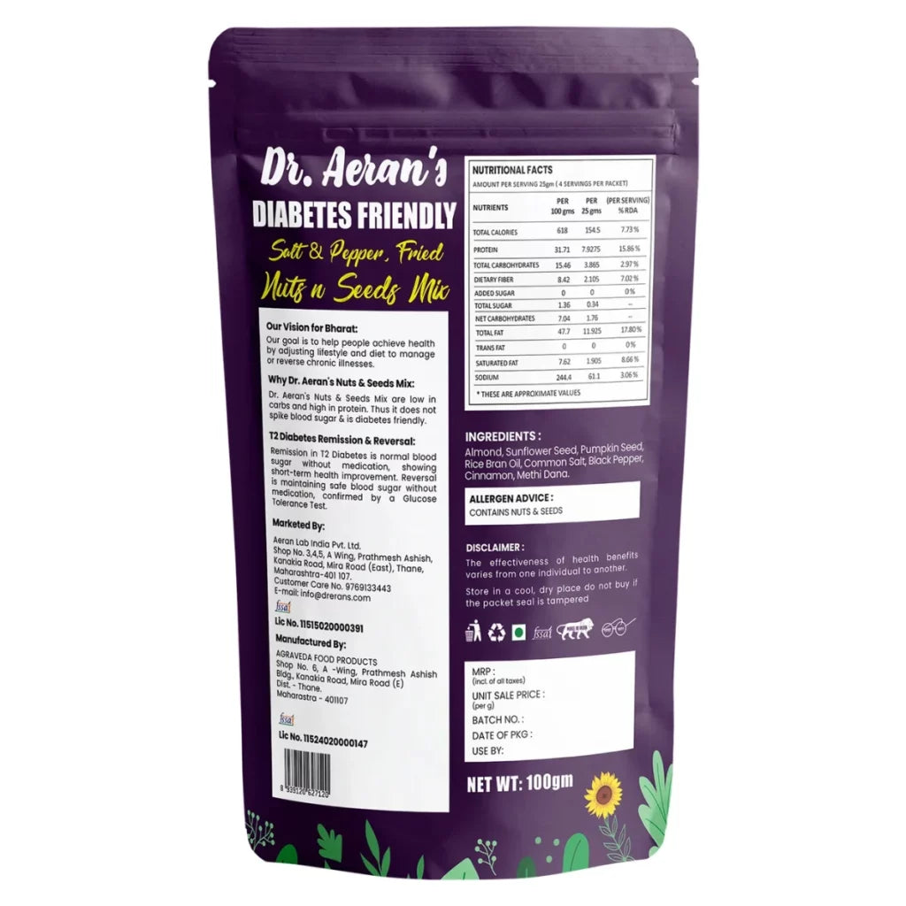 Dr. Aeran’s Diabetes-Friendly Nuts & Seeds Mix – 100g per pack