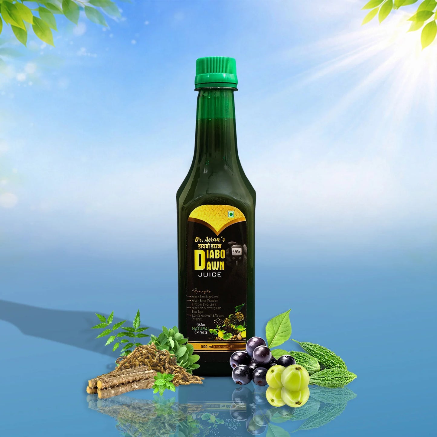 Dr. Aeran’s Diabo Dawn Juice – Ayurvedic Diabetes Care with Amla, Jamun & Karela (Pack of 3)