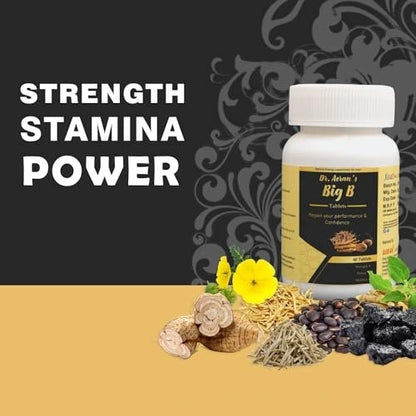 Big B – 60 Tablet | 100% Ayurvedic Capsules For Sexual Strength, Stamina and Power | Premium Ayurvedic Supplement