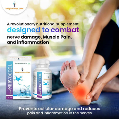 Longlivelives Nervocool | Neuropathy Relief : To reduce tingling and numbness of foot | For Diabetic peripheral neuropathy | Nutritional supplements