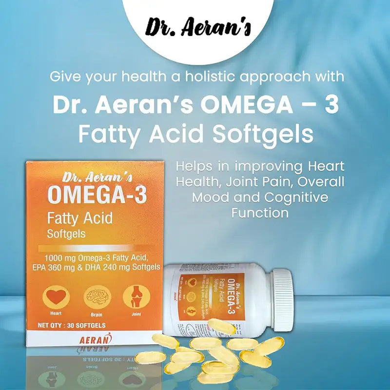 Omega-3 Softgels for Brain, Heart and Joint Health, (1000mg) Fish Oil, EPA (360mg) DHA (240mg), (2 Month Pack Of 60 Capsules)