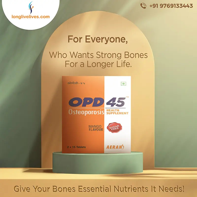 Ayurvedic OPD 45 Osteoporosis Medicine for Bone Strength | Bone Health | 8 Vitamins &amp; 12 Minerals | Support Strong Bones, Joints &amp; Muscles | Improve Bone Mass Density | (Veg) Mango Flavour