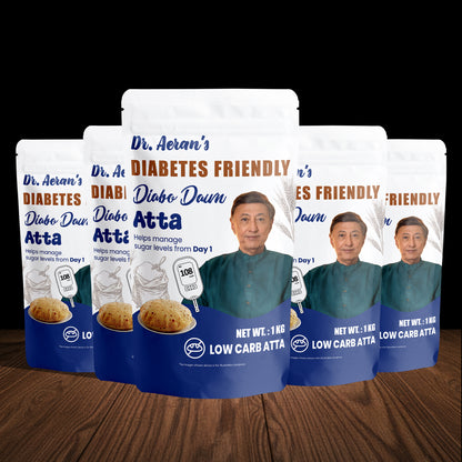 Dr. Aeran’s Diabo Dawn Atta | Low Carb High Fibre Atta | High Protein Flour | No Added Sugar | Suitable for Controlled Carbohydrate Diet